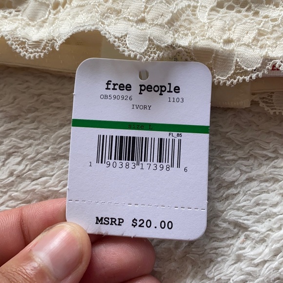 Free People Cream Halter Lace Bralette - Picture 5 of 7